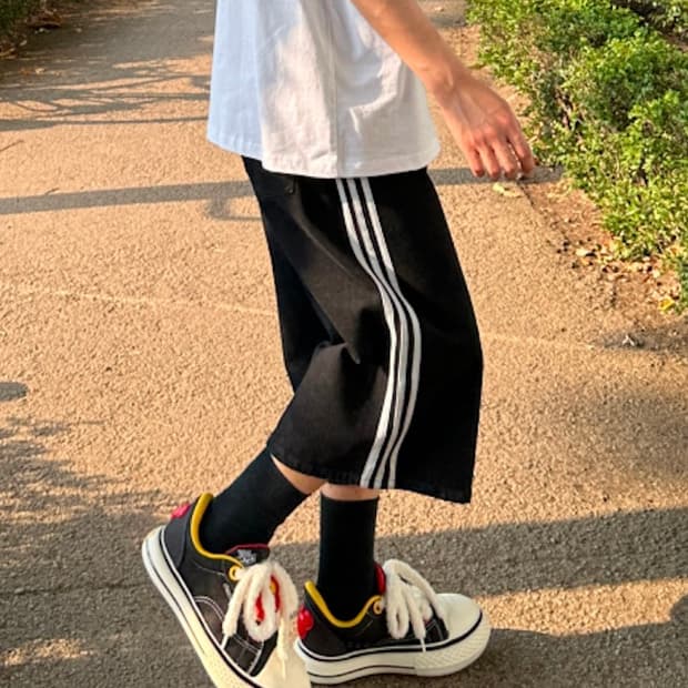 데님 버뮤다 팬츠(L사이즈)