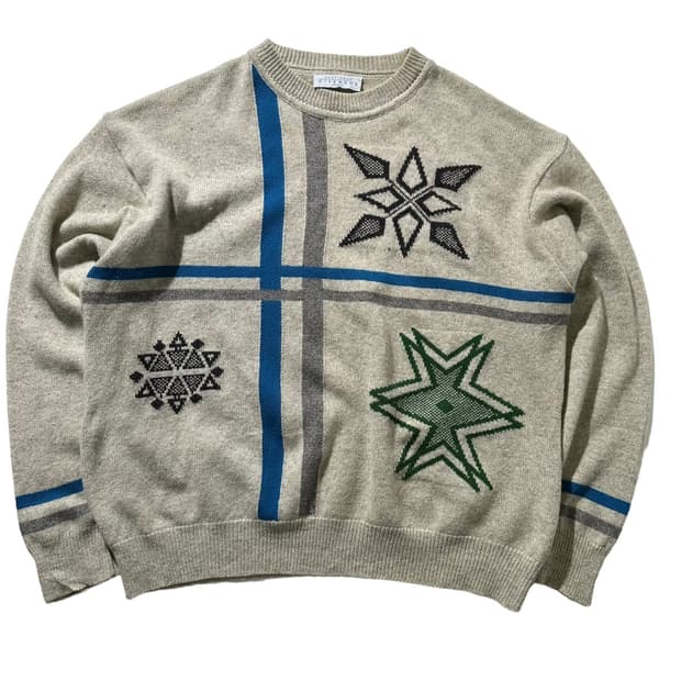 지방시 캐시미어 블렌드 패턴 라운드 니트