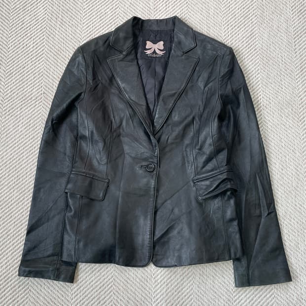 빈티지 양가죽 레더 테일러드 자켓 