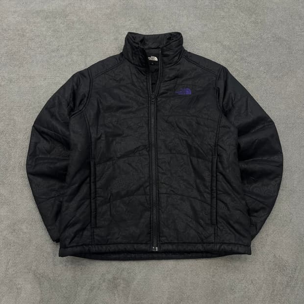 XL 노스페이스 블랙 플라워 패턴 패딩 자켓