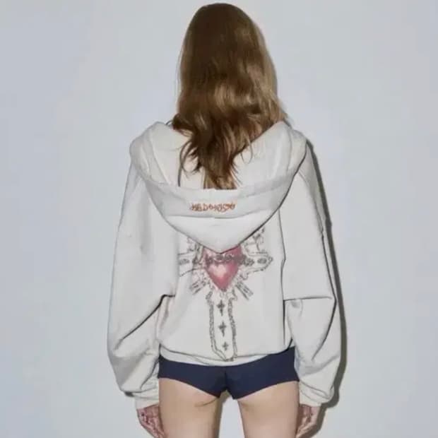 스컬프터 세인트 비즈 후드집업 더티화이트 L