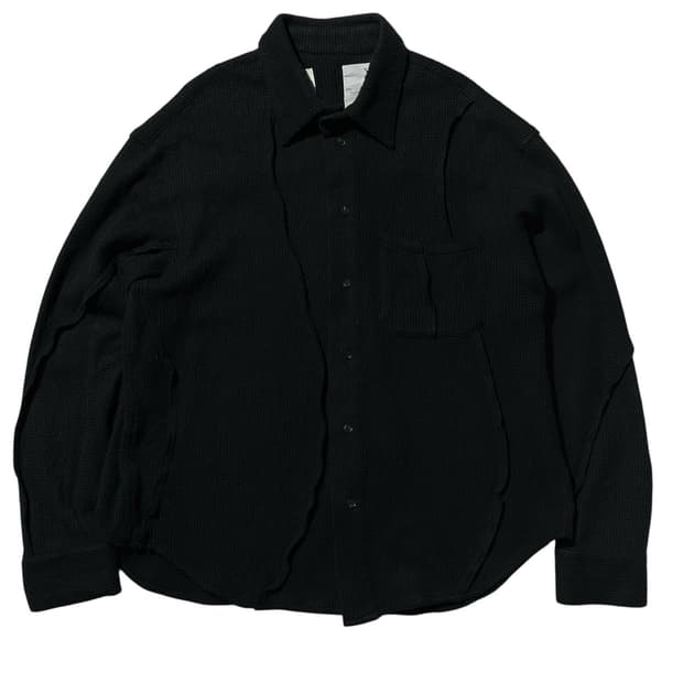 Yiyae 이예 웨이빙 턴업 린넨 코튼 셔츠 블랙