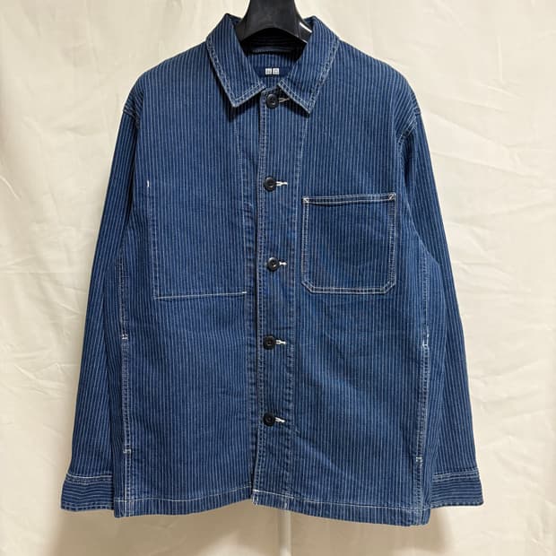 유니클로 히코리 데님 워크자켓 / 블루, M