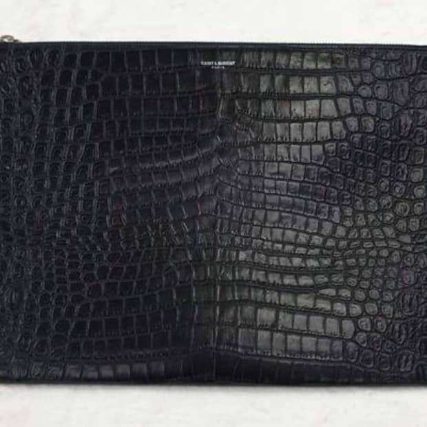 [정품]생로랑 비지니스 레더 파이톤 클러치 