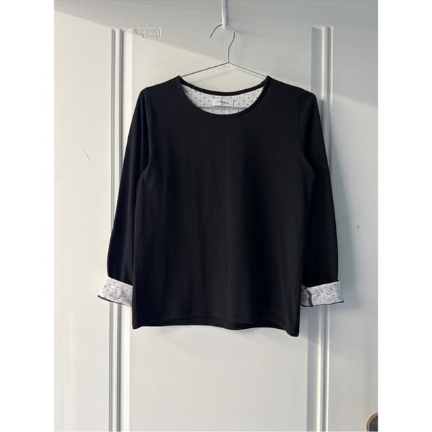 일본빈티지 도트 레이어드 롱슬리브