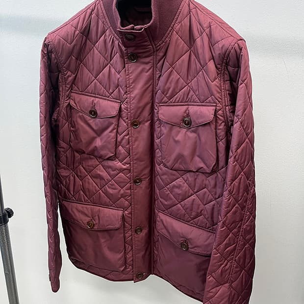 105) 던힐 버건디 누빔자켓 