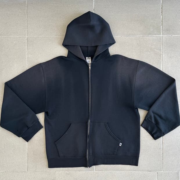 빈티지 러셀 후드집업 블랙 M