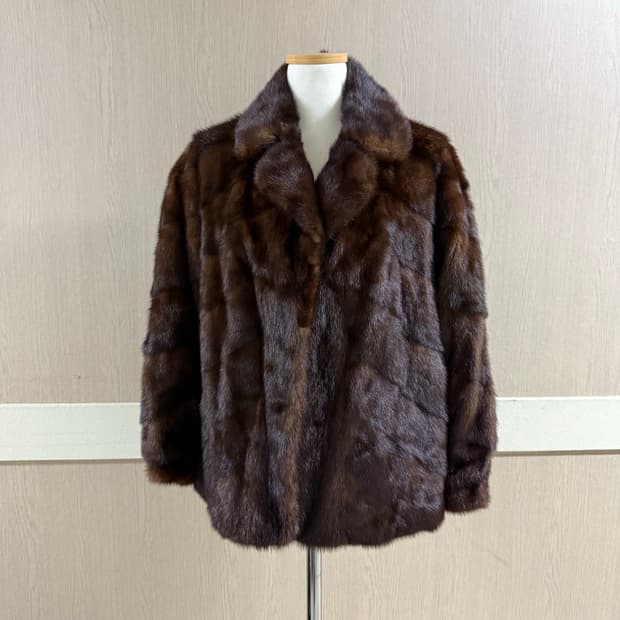 브라운 풀스킨 밍크코트