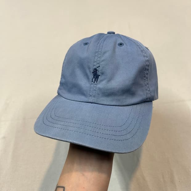 폴로 랄프로렌 하늘색 볼캡 모자 가죽스트랩 정품