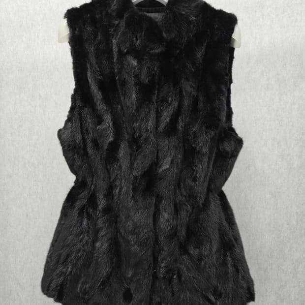 여성 55size 끌레베 밍크 가죽 조끼 베스트