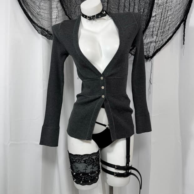 charcoal cardigan