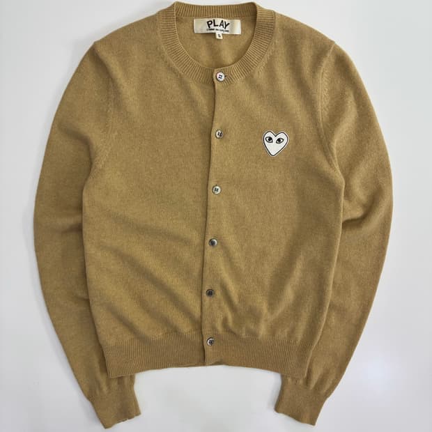 Comme des Garcons  꼼데가르송 베이지 울 니트 가디건