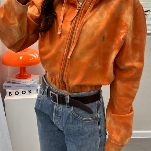 (WOMEN)폴로 크롭 후드-M1537