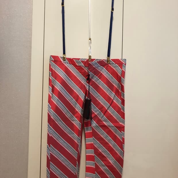 디스퀘어드2 서스펜더(멜빵) 실크 크롭팬츠