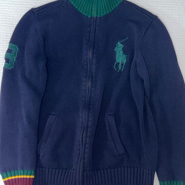 폴로 빈티지 니트 집업