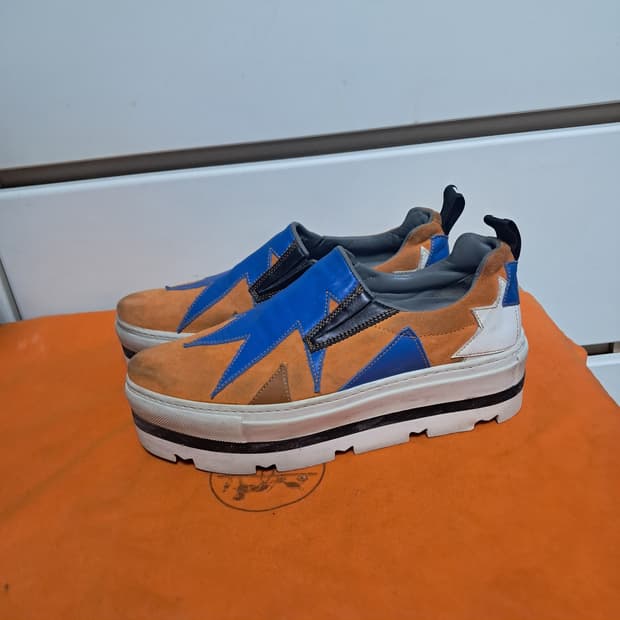 MSGM 오렌지 블루 스니커즈 35