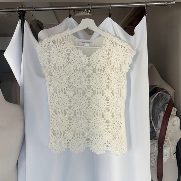 Comme des garcons crochet knit top