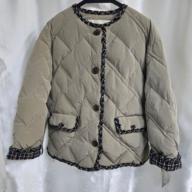 G-Cut 지컷 퀄팅 트위드 패딩 자켓 (1653)