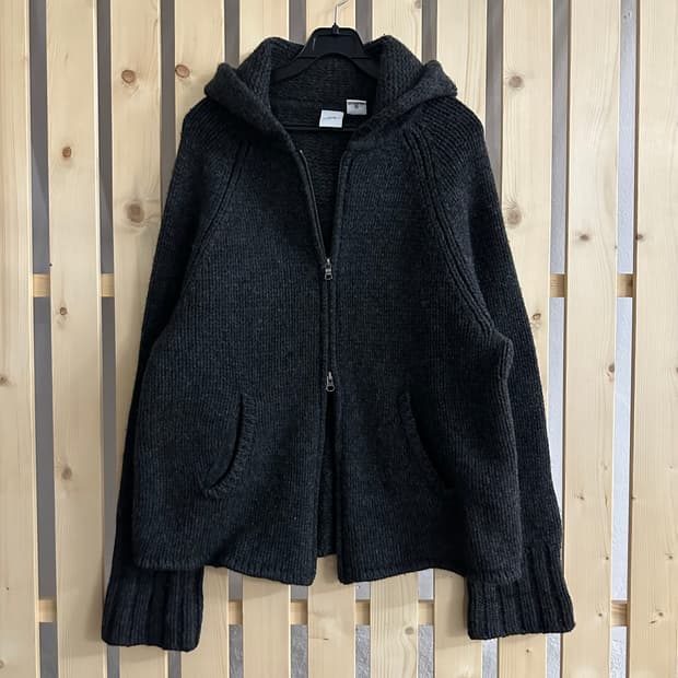 (L) 알마니 익스체인지 차콜 투웨이 후드집업