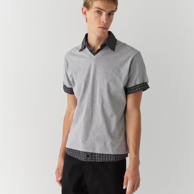 [S,M,L,XL]기마구아스 Mauri 레이어드 폴로 셔츠/그레이