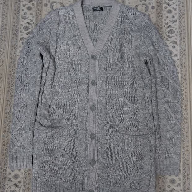 자라 맨 케이블 니트 롱 가디건 42