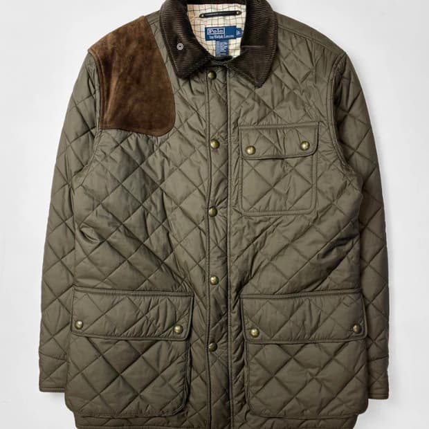 폴로 랄프로렌 클래식 캠튼 퀄팅 가죽 배색 자켓 PN5521