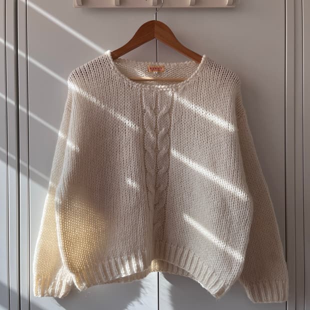 AVANT 아이보리 꽈배기 라운드 니트