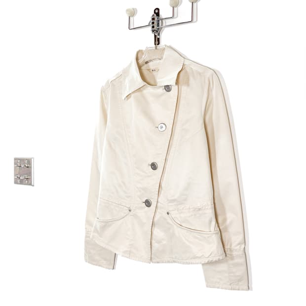  빈티지 사선 숏 트렌치 자켓