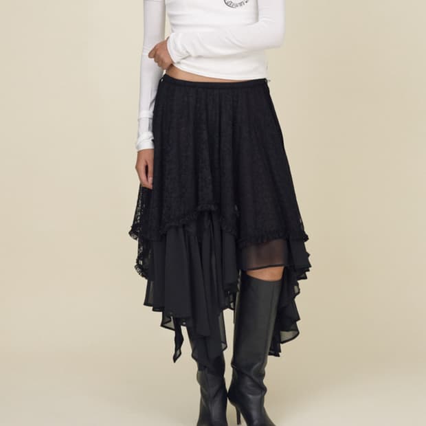 글로니 BOHO LACE LONG SKIRT