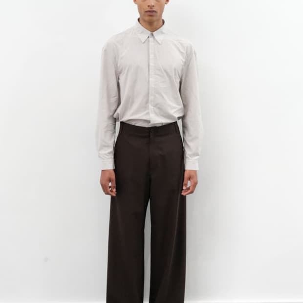 아모멘토 25SS 울 와이드 팬츠 브라운