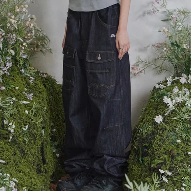 송이송이 탄산마그네슘 프론트 빅포켓 데님팬츠