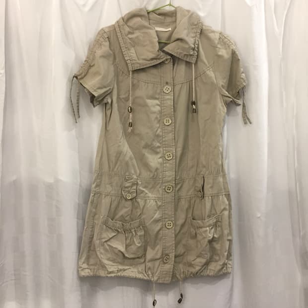 JPN Vintage 모리걸 하구미 베이지 포켓 원피스