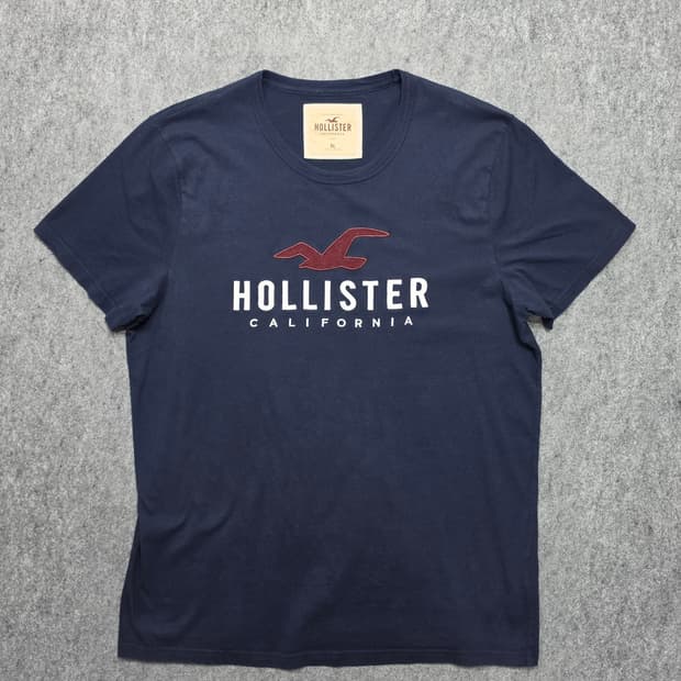 홀리스터 베이직 스펠로고 Y2K 반팔티 XL