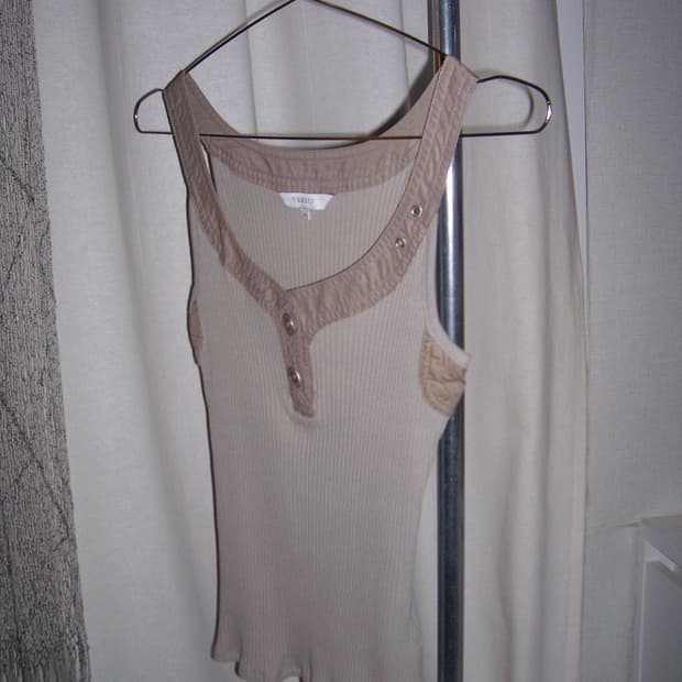 35 beige nylon knitted top