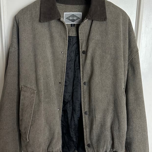 어웨이 빈티지 트러커 하프 자켓 beige brown