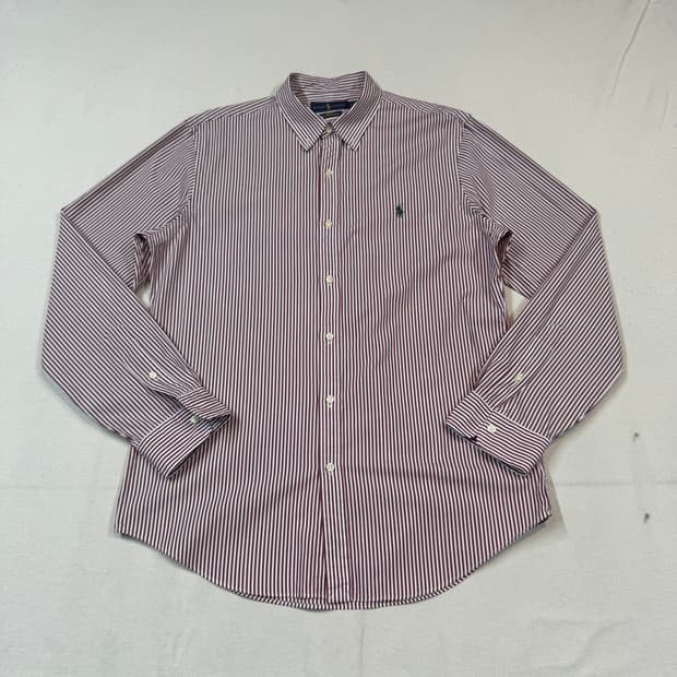 L) 폴로 랄프로렌 클래식 레드 스트라이프 포플린 셔츠