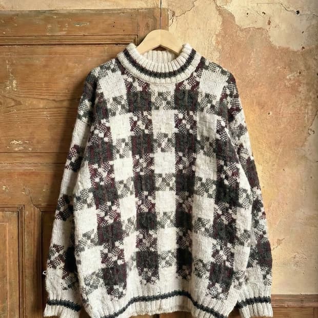 빈티지 피셔맨 울스웨터