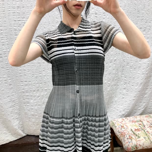 stripe pleats mini ops