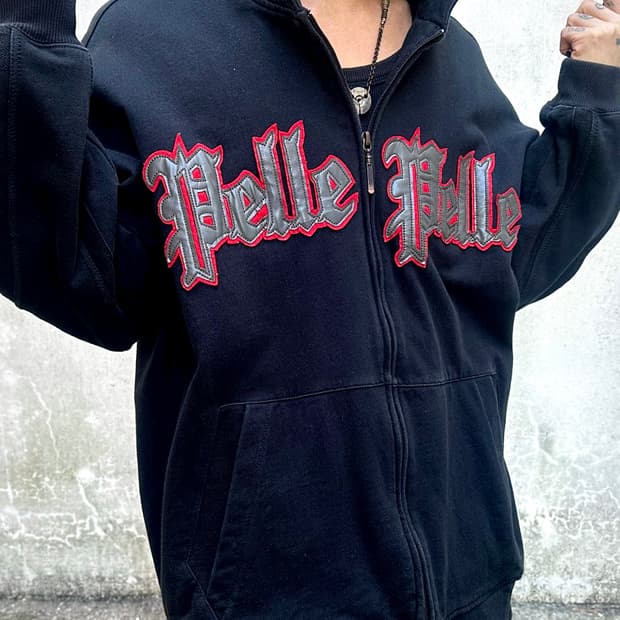 펠레펠레 90‘s 로고 레더패치 헤비스웨트 후드집업 xl