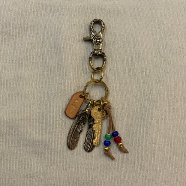 브라스 이글&페더 빈티지 키링