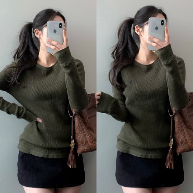 폴로 와플 롱슬리브