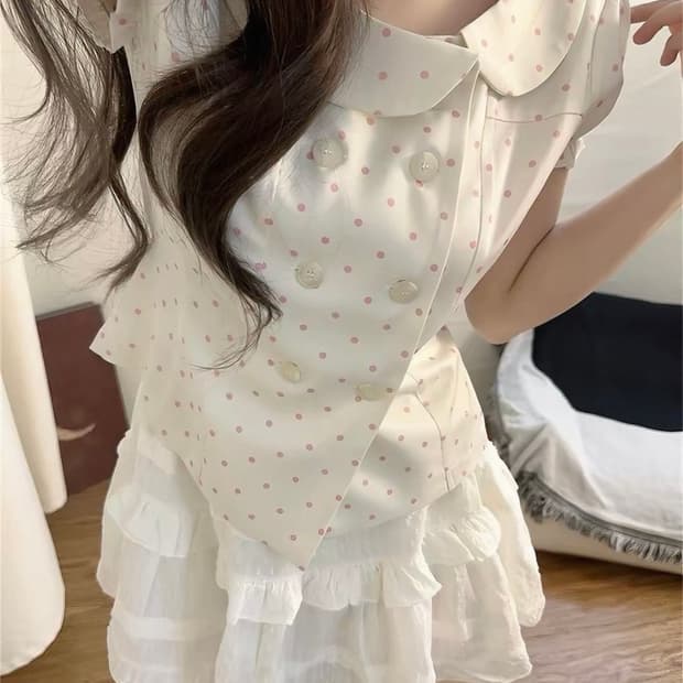 에겐녀 핑크 리본 셔츠