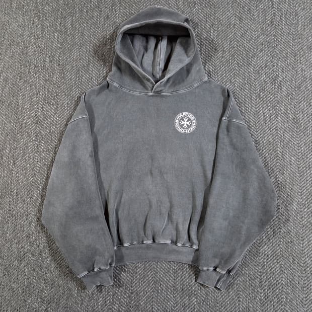 펀치드렁크파티즈 피그먼트 워싱 후드 스웨트셔츠