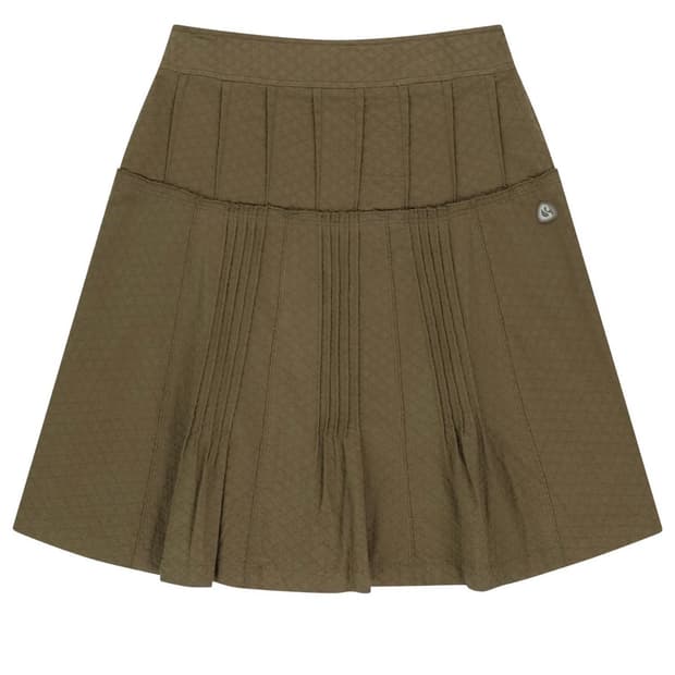 코이세이오 플라워 핀턱 스커트 브라운