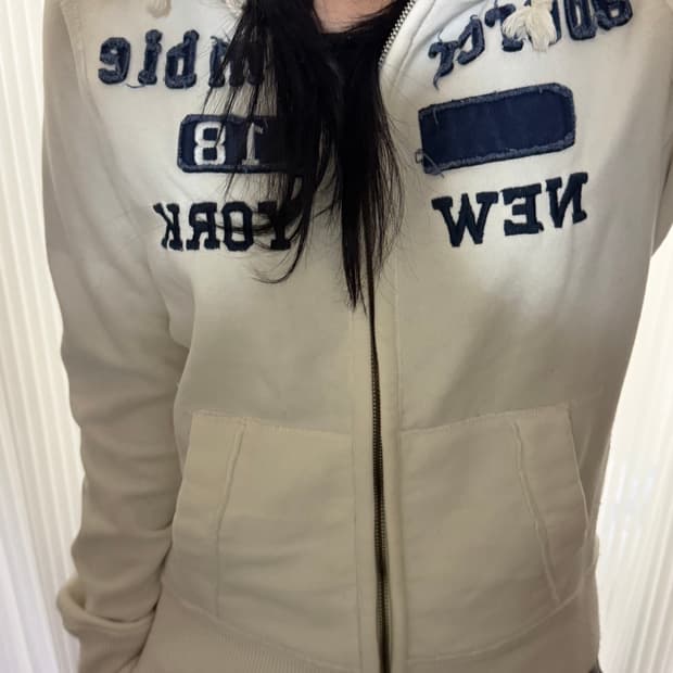 대장템 아베크롬비 화이트 후드집업 s