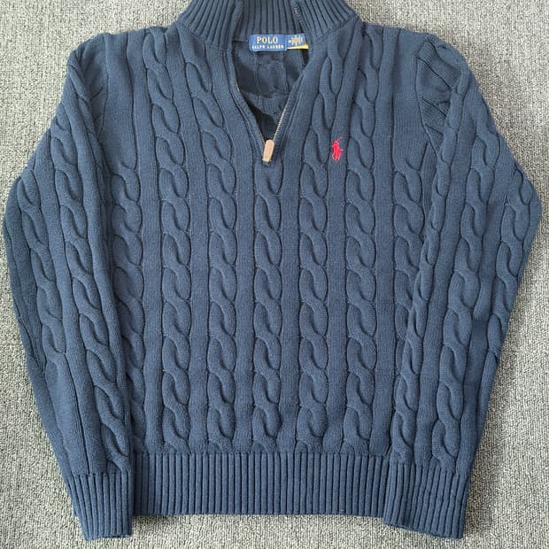 폴로 랄프로렌 반집업 니트