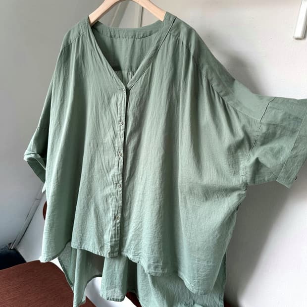 Wide silhouette High gauge cotton tunic