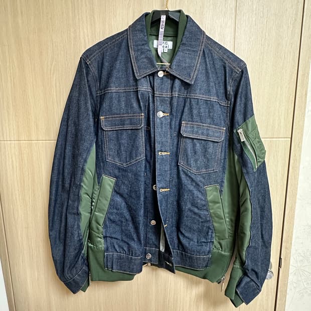 아페쎄 사카이 데님 자켓 카키 (M - 105사이즈)