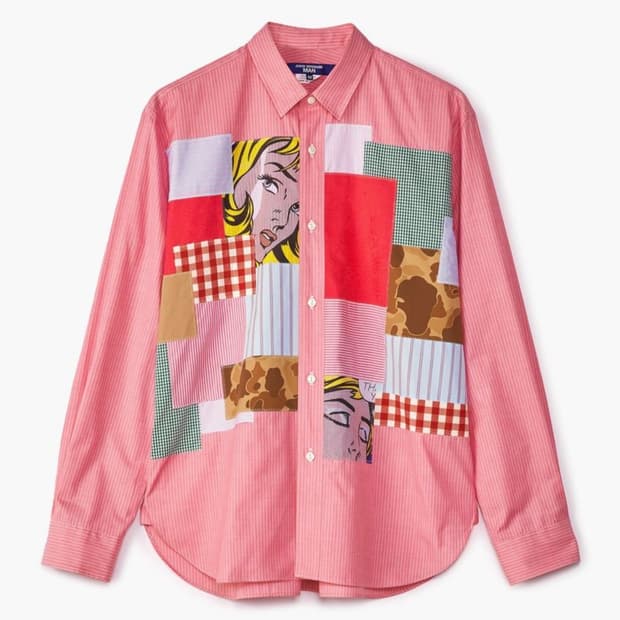 꼼데가르송 준야와타나베 로이 리히텐슈타인 패치워크 셔츠