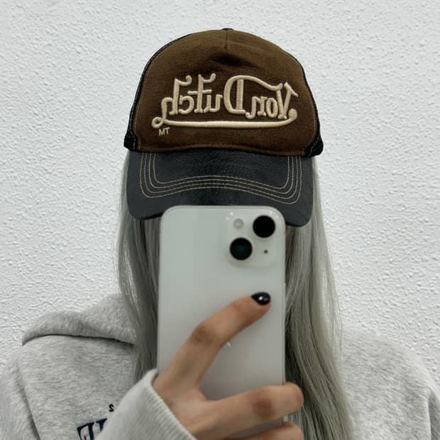 본더치 y2k 레더 브라운 볼캡